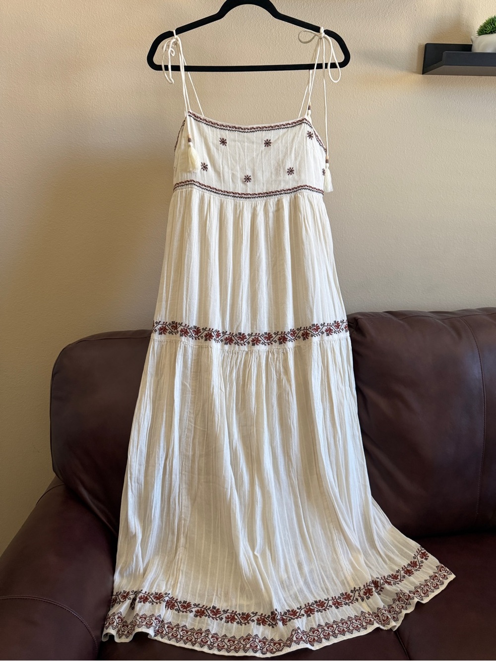 AE Empire Waist Embroidered Dress